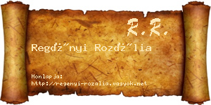 Regényi Rozália névjegykártya