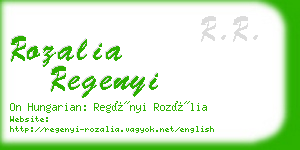 rozalia regenyi business card